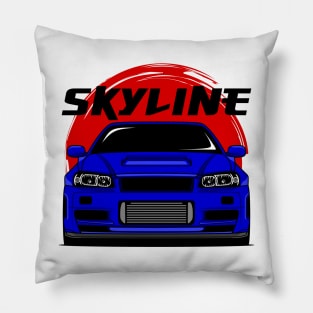 Blue Skyline R34 Pillow