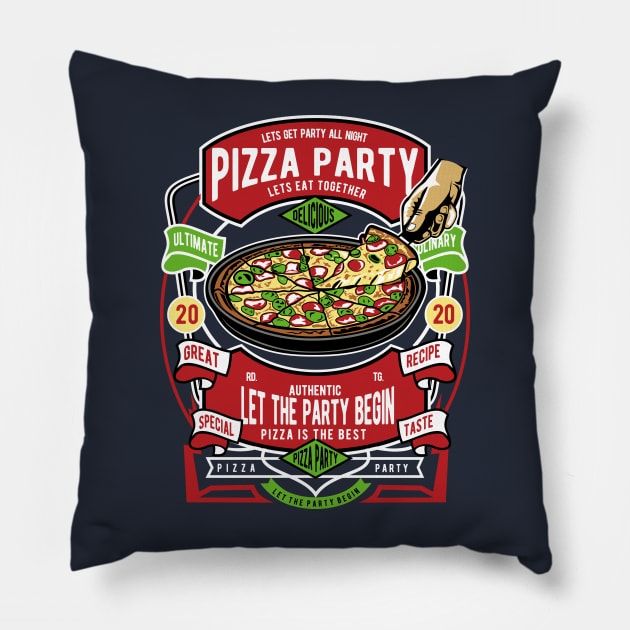 Pizza Party Theme Pillow by Mako Design 