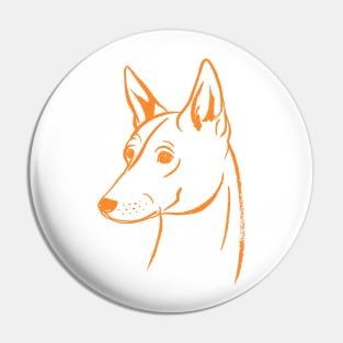 Basenji (White and Orange) Pin