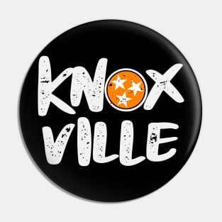 Retro Grunge Knoxville Tri Star Tennessee Pin