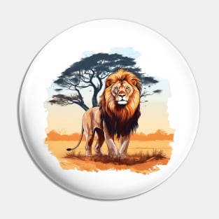 Wild African Lion Pin