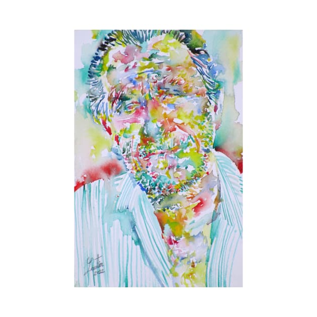 CHARLES BUKOWSKI watercolor portrait .1 by lautir