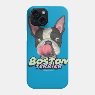 funny cute awesome great Boston Terrier Licking Lips Phone Case