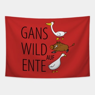 Goose wild on duck- funny sayings Tapestry