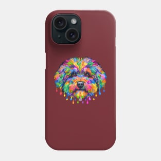 Fluffy Bolognese Dog Color Melt Design Phone Case