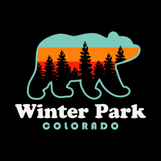 Winter Park Colorado Vacation Travel Bear Trees by PodDesignShop