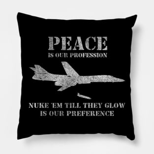 Retro B-1 Lancer Bomber Plane Funny Nuke Saying Pillow