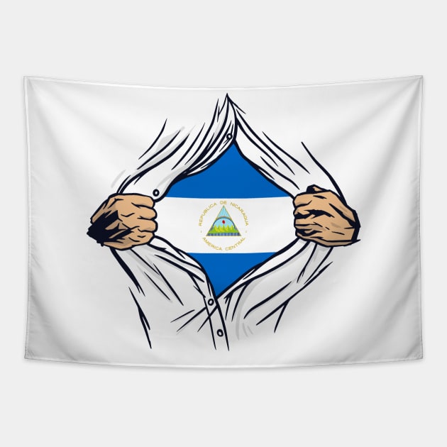 Proud Nicaragua Flag, Nicaragua gift heritage, Nicaraguan girl Boy Friend Nicaraguaense Tapestry by JayD World