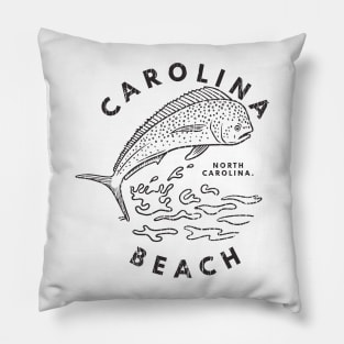 Carolina Beach, NC Summertime Vacationing Mahi Mahi Big Head Fish Pillow