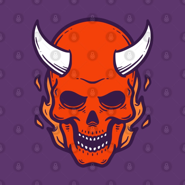 Angry Devil Skull by Pongatworks Store