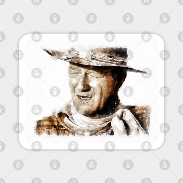 The portrait of John Wayne Magnet by Ryan Rad