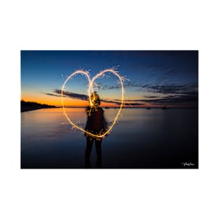 Light painting at McCrae Beach, Mornington Peninsula, Victoria, Australia T-Shirt