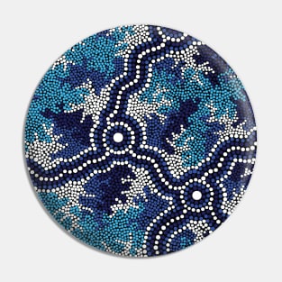 Aboriginal Art - Wetland Dreaming Blue Pin