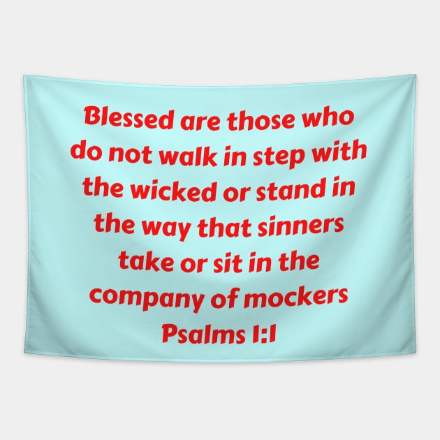 Bible Verse Psalms 1:1 Tapestry by Prayingwarrior