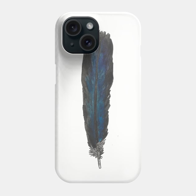 Black Feather Phone Case by marianasantosart