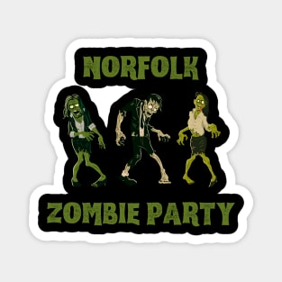 Norfolk Zombie Party Green Magnet