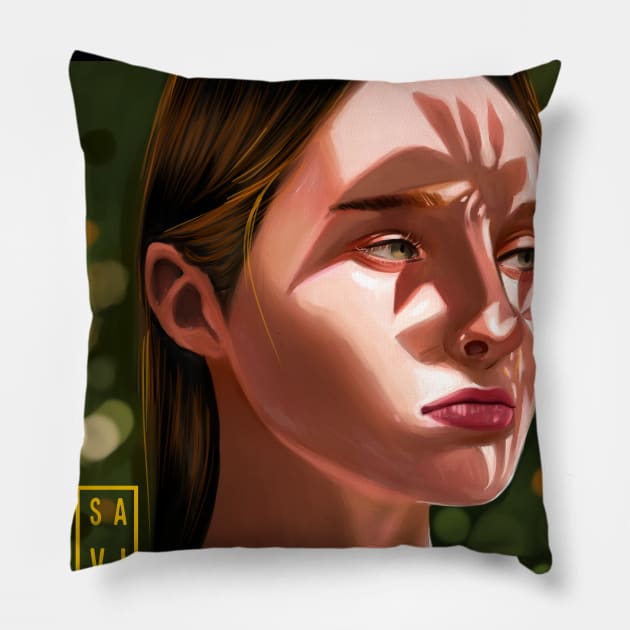 Divine Feminine Portrait Pillow by artbysavi