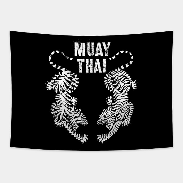 Muay Thai Tigers Tapestry by agapimou