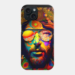 Hippie Dippie: Happy 420 Day, Stay Trippy Hippie on a Dark Background Phone Case