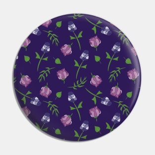 Pretty Pink Purple Lavender Roses Floral Pattern Pin