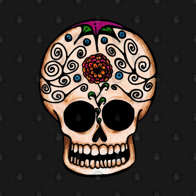 Marigold Sugar Skull by Amy-Elyse Neer