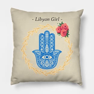 Libyan Girl Libya Hamsa Pillow