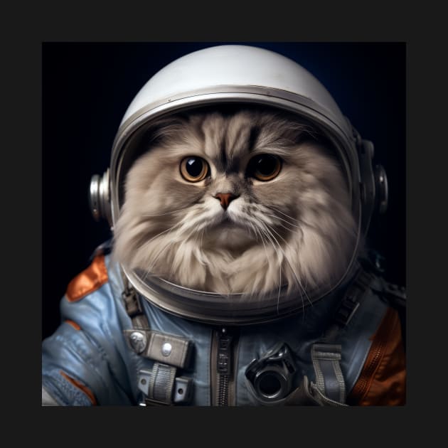 Astronaut Cat in Space - British Longhair by Merchgard