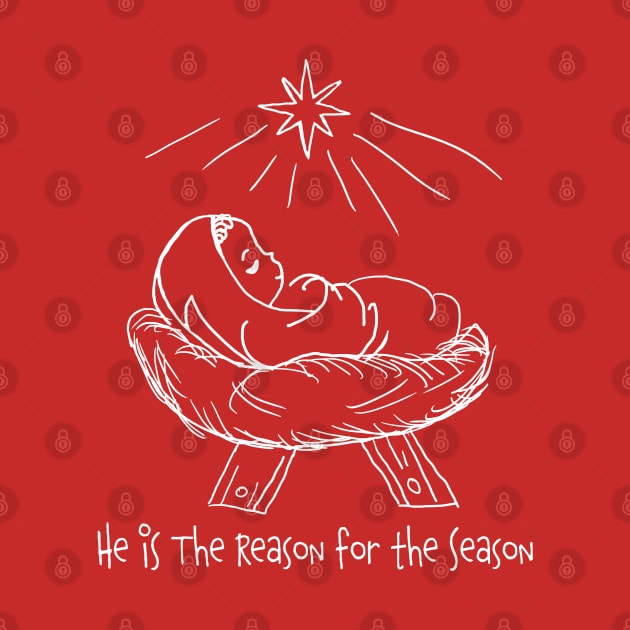 Religious Line Art Christmas He is The Reason for the Season by Brasilia Catholic