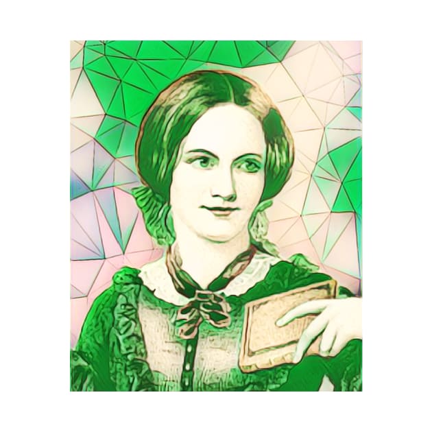 Charlotte Bronte Green Portrait | Charlotte Brontë Artwork 8 by JustLit