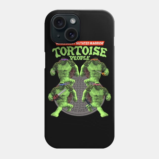 Adolescent Mutated Warrior Tortoise People - Off Brand Knock Off Parody Funny Green Comic 80's Superhero Characters Phone Case by blueversion