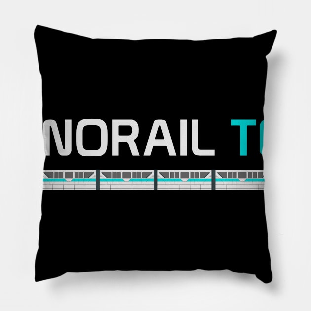 Monorail Teal Pillow by Tomorrowland Arcade