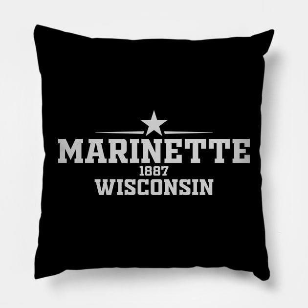 Marinette Wisconsin Pillow by RAADesigns