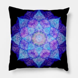 Purple Blue Mandala Design, Sacred Geometry Pillow