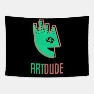 YourArtDude Logo In Green And Red Tapestry