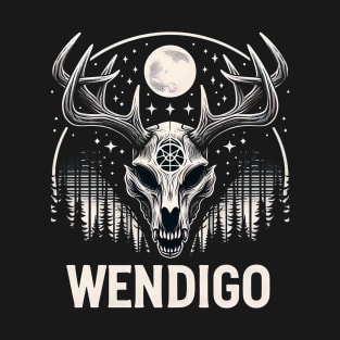 Wendigo Skull Cryptid Supernatural Folklore Monster Graphic T-Shirt