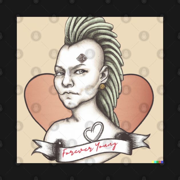 FOREVER YOUNG PUNK LADY AI GENERATED by EmoteYourself