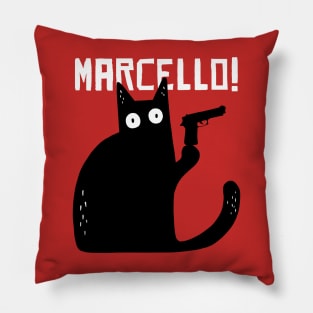 funny cat – Meowrio - mamma mia Marcello meme (red variant) Pillow