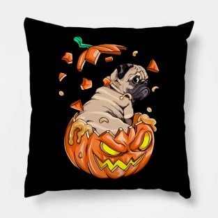 Pug In The Pumpkin tshirt halloween costume funny gift t-shirt Pillow