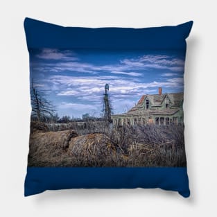 This Old House In Winter Pillow