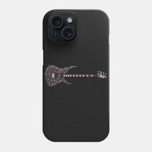 Pixel Black Speckled 7-String Head Guitar Phone Case