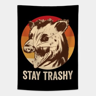 Stay Trashy Opossum Tapestry