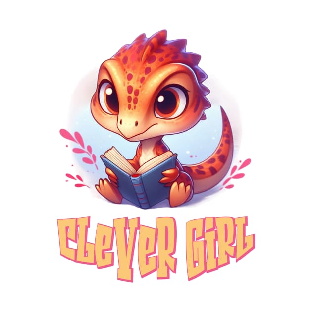 Cute Velociraptor Clever Girl Illustration by Dmytro