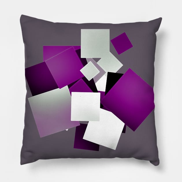 Asexual Pride Layered Squares Design Pillow by VernenInk