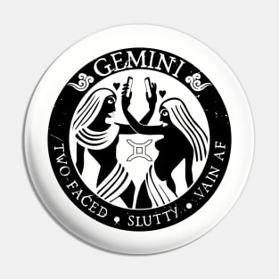 Savage Gemini Zodiac Antisocial Astrology Pin