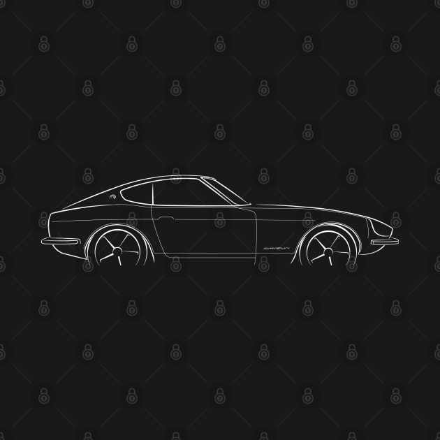 1973 Datsun 240Z - profile stencil, white by mal_photography