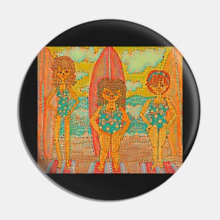 Surf Betties in Mosaic Abstract Print Pin