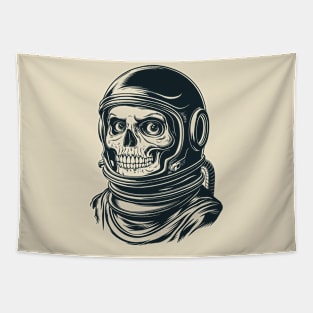 Skull Face Astronaut Illustration Tapestry