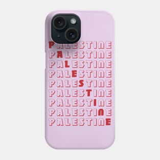 Palestine Name Pattern English Solidarity Palestinian Freedom Design - Red Phone Case
