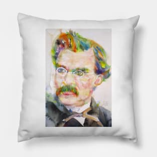 FRIEDRICH NIETZSCHE watercolor portrait .6 Pillow