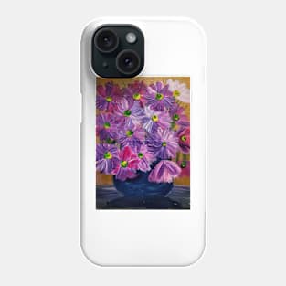 purple abstract flowers Phone Case